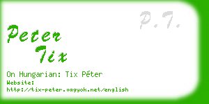 peter tix business card